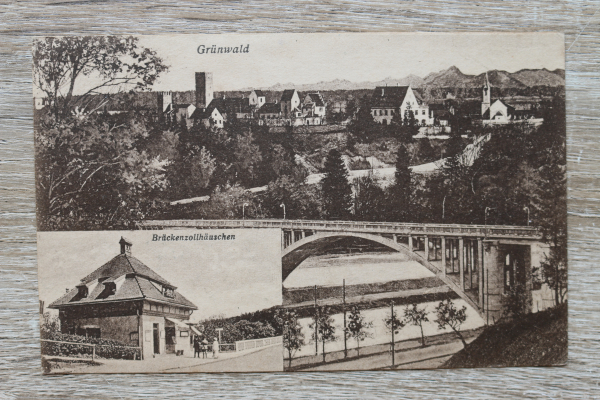 AK München / 1921 / Grünwald / Ortsansicht Brücke / Brückenzollhäuschen / Architektur